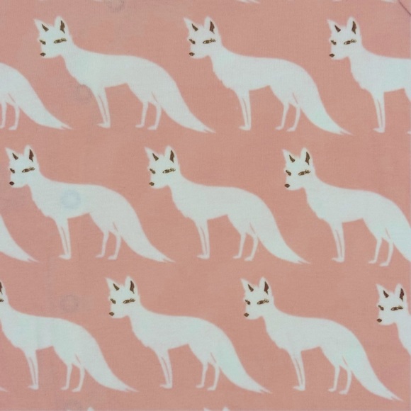 Milkbarn Pink Fox Snap Pajamas Girls 3-6M Boys Footie Sleeper Romper Organic - Picture 2 of 6
